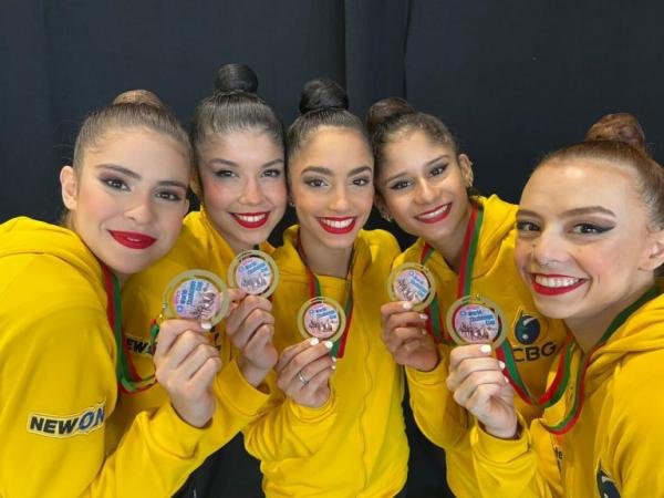 Com capixaba, Brasil conquista ouro inédito na ginástica rítmica