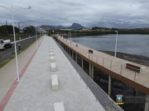 Veja como está o andamento da obra da orla de Cariacica