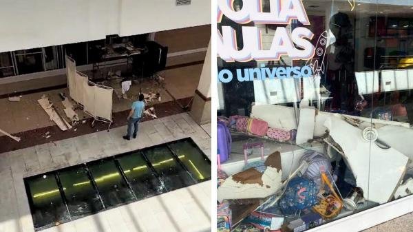 Vazamento de água em shopping na Serra causa transtorno e atrasa entrada de clientes em 2 horas