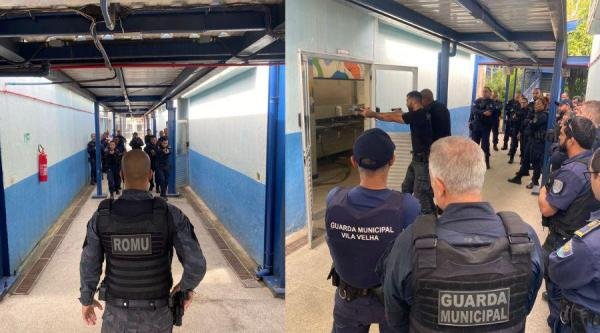 ​Guarda Municipal  de Vila Velha, realiza treinamento contra ameaça ativa em escola