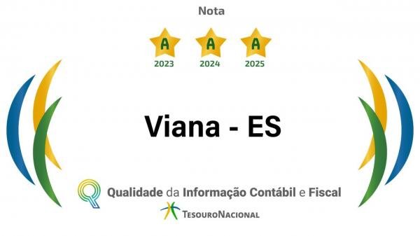 Viana conquista a terceira nota A consecutiva em avaliação de qualidade da informação contábil e fiscal