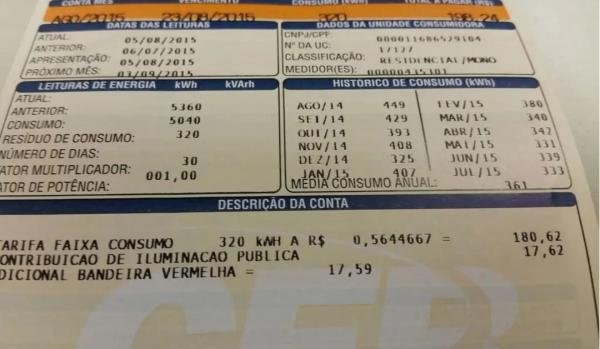 Consumidor pagará menos na conta de luz em janeiro